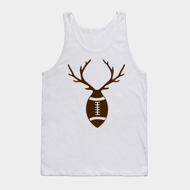 Christmas Football With Reindeer Antlers Tank Top by StacysCellar